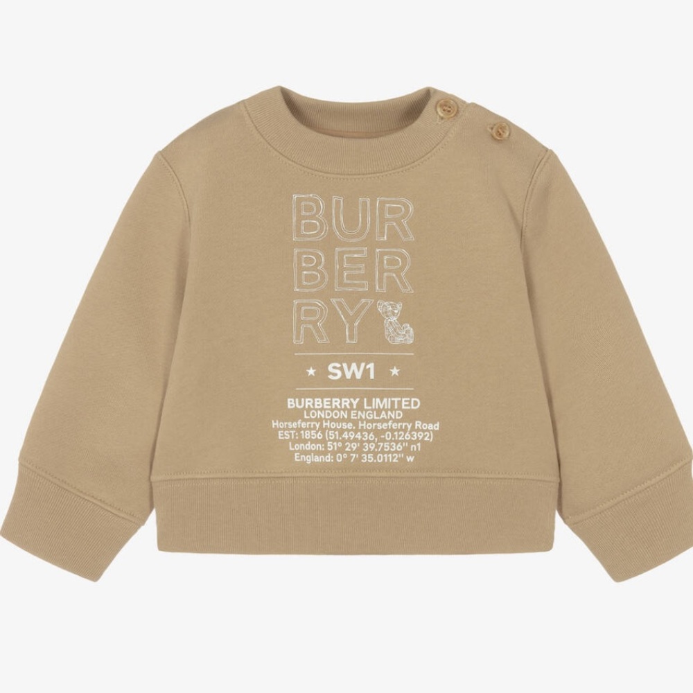 Burberry Kids Logo Printed Crewneck Sweatshirt